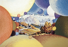 1979 - Irgendwo - Gouache Oelkreide Collage a Karton - 70x100cm